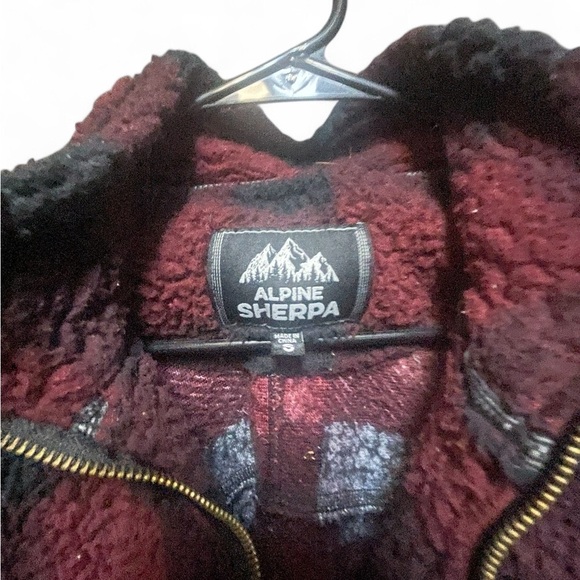 Women Red and Black Teddy Jacket - Picture 3 of 7